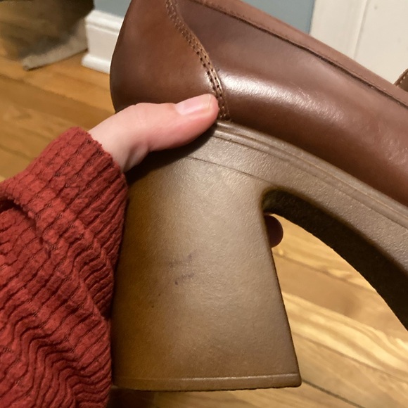 FREE PEOPLE Zoe Brown Platform Loafers SZ. 38 - Picture 7 of 9